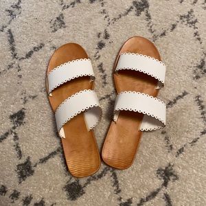 Twin Band Flat Slide Sandals
